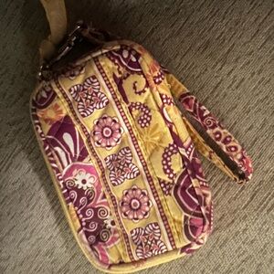 Vera Bradley Yellow and Purple Quilted Wristlet